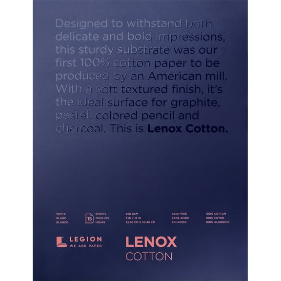 Legion Paper Lenox Pad, 15 Sheets, 9in x 12in