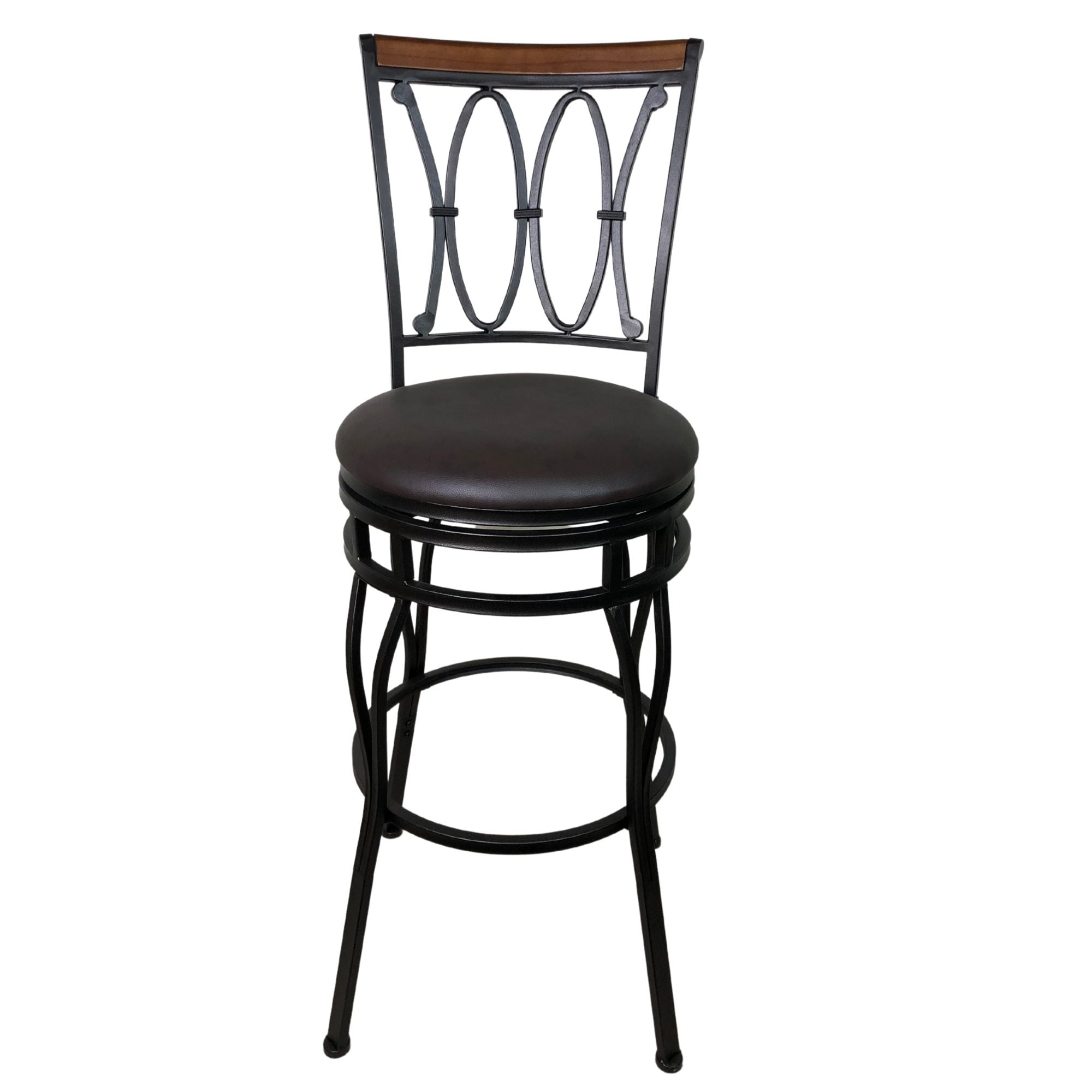 Better Homes & Gardens Adjustable 24" or 29" Brown PU Leather Swivel Barstool