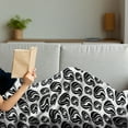 thumbnail image 3 of Tattoo Soft Flannel Fleece Throw Blanket, Tattoo Style Young Woman Portrait with Luxuriant Hair Female Fashion Concept, Cozy Plush for Indoor and Outdoor Use, 50" x 70", White and Black, by Ambesonne, 3 of 5