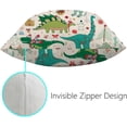 thumbnail image 3 of GZHJMY Dinosaur Christmas Throw Pillow Cases Pillow Covers 1 Pack Cushion Cases with Zipper for Sofa Couch Bedroom Christmas Winter Holiday 16x16 Inch Home Decor, 3 of 6