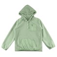 thumbnail image 5 of Riecok Kids Hoodies Girls Long Sleeve With Pockets Crewneck Fashion Hoodie Oversized Comfy Kids Warm Winter Hoodies Pullover Hooded Sweatshirt Green 11 T, 5 of 5