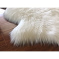 thumbnail image 2 of Soho Luxurious Faux Sheepskin Pelt White Shag Area Rug or Runner, 2 of 5