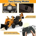 thumbnail image 3 of COCLUB 12V Excavator Construction Vehicles for Boys Girls, Battery Powered Ride On Car with Remote Control, Front Loader Bulldozer, Digger, Ceiling, Electric Ride on Toys for Kids, Yellow, 3 of 7