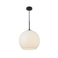 thumbnail image 7 of Baxter 1 Light Black Pendant With Frosted White Glass, 7 of 7