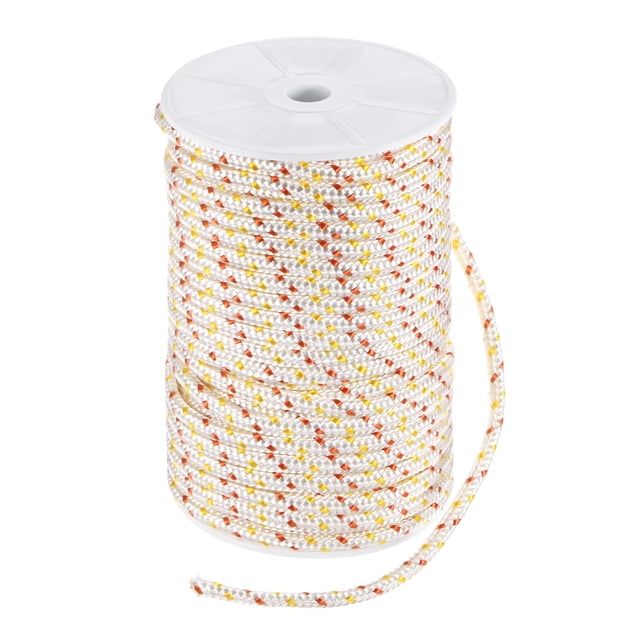 Uxcell Corde de Démarrage à Rappel 6mm 30m Corde en Nylon pour Tronçonneuse Blanc Rouge Jaune