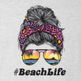 thumbnail image 2 of Wild Bobby, Messy Bun BeachLife | Cool Neon Leopard Print Bandana | Sunglasses Vaction Beach Paradise Fashion Tri-Blend Racerback Sleeveless Top, Heather White, L, 2 of 5