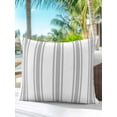 thumbnail image 4 of Outdoor Pillows Waterproof, Grey Striped Throw Pillows with Inserts Included, Farmhouse Vertical Stripes Indoor Outdoor Decorative Lumbar Pillow for Bed/Couch/Patio 16"x16", 1Pcs, 4 of 8