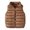 Coffee, variant on QWERTY Kids Thermal Hooded Vest Lightweight Sleeveless Jacket for Boys Girls Fall Winter Coat Size 5-6 Years