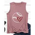thumbnail image 4 of Usmixi Tank Top for Women Baseball Graphics Round Neck Sleeveless T Shirts Breathable Loose Fit Athletic Workout Vest Blouses Pink XL Clearance Clothes, 4 of 4