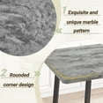 thumbnail image 3 of PORKISS 5 Piece Dining Table and Chair Set, Kitchen Dining Room Table Set with Faux Marble Table PU Leather Chairs, Rectangle Dining Table Set for 4, Dinette Set for Small Space, Gray + Black, 3 of 12