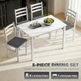 thumbnail image 4 of Homiyad 5-Piece Small Kitchen Table Set for 4, Farmhouse Dining Table Set with Upholstered Chairs and Rubber Wood Legs, White, 4 of 8
