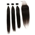 thumbnail image 2 of LUXLUXE Women Rico 100% Human Hair Bundle Free Part 4X4 Hand Tied Swiss Lace Closure, 2 of 6