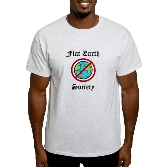 CafePress - Flat Earth Society Light T Shirt - Men's Classic Graphic T-Shirt