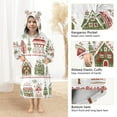 thumbnail image 3 of FORMRS Wearable Blanket Hoodie with Sleeves for Kids Cozy Flannel Sweatshirt, Red Christmas House, 3 of 7