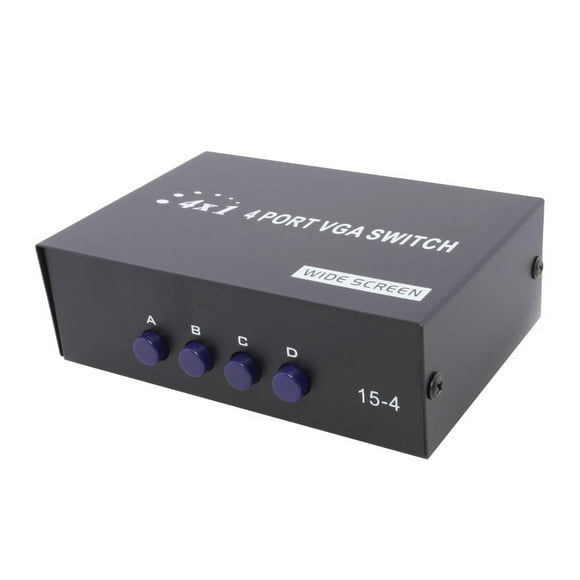 axGear 4 Port VGA SVGA Monitor Sharing Switch Box 4 In 1 Out For LCD PC TV Monitor