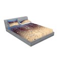 thumbnail image 2 of Ambesonne Nature Fitted Sheet & Pillow Sham Set, Rainy Day Window Effect, Queen, Blue Tan Brown, 2 of 2