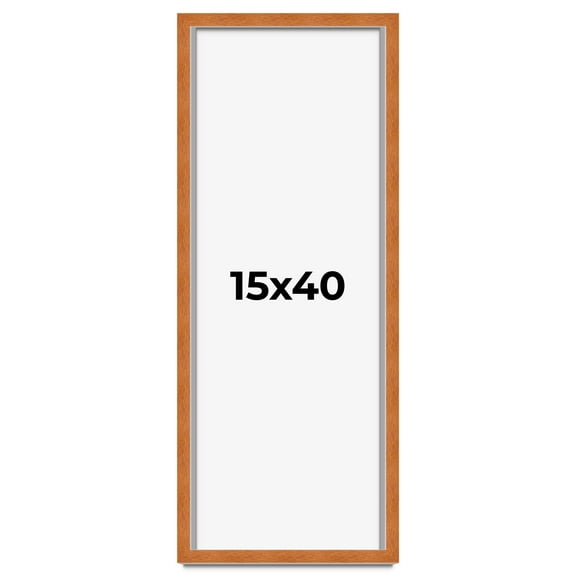 15x40 Shadow Box Frame Brown | 0.875 Inches Deep Real Wood Contemporary Shadowbox Display Frame |
