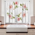 thumbnail image 2 of Ambesonne Romantic Kitchen Curtains, Rose Flower Petals, 55"x39", Reseda Green Peach Coral, 2 of 3