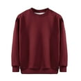 thumbnail image 2 of Spazoro Girls Swearshirts, Fleece Lined 100%Cotton Winter Crew Neck Solid Color Casual Pullover Tops for Girls Wine Size 9-10T, 2 of 5