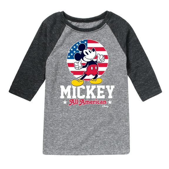 Disney - All American Mickey - Toddler & Youth Raglan Graphic T-Shirt
