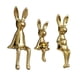 thumbnail image 1 of 3x Estatuas Familia Conejito Figura Cerámica Figuras Animales Adorno Coleccionable para Oro, 1 of 9