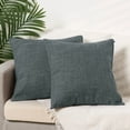 thumbnail image 2 of Unique Bargains Solid Indoor Outdoor Linen Decorative Throw Pillow Cover (2 Count) Black 16" x 16", 2 of 6