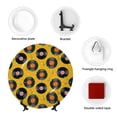 thumbnail image 4 of Yiaed Retro Vinyl Records Print Bone China Decorative Plate Ceramic Dinner Plates Art Crafts with Display Stand-7in, 4 of 6