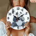 thumbnail image 2 of 2D Flat, 1pc 10Inch Cartoon Panda Silent Wall Clock, 10-inch Wood Veneer, Round, Flat Crown, European and American Style, Battery Operated (AA Not Included), Ideal for Study or Living Room Decor,, 2 of 7