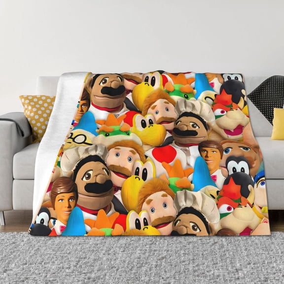 Saiise Sml Jeffy I Throw Blanket 40"x30" ,Soft Lightweight Cozy All Season Blanket for Bed,Couch,Car