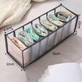 thumbnail image 2 of Closetweaver Mesh Drawer Divider Organizer, Multi-Grid Clothing Storage Box for Jeans, T-Shirts, Underwear, Wardrobe Closet Shelf Bin, Gray, 6-Compartment, 1-Pack Gray Tanuke, 2 of 9