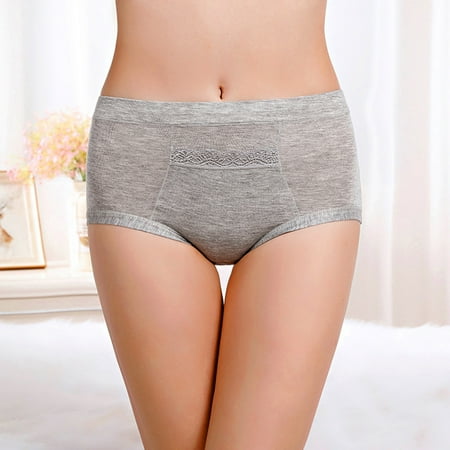 Akiihool Panties for Women Womens Underwear Cotton High Waist Underwear for Women Full Coverage Soft Comfortable Briefs Panty (Grey XL)
