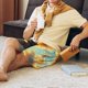 thumbnail image 5 of Fotbe Golden Cloud Winged Dog Pantalones Cortos de Pijama para Hombre, Ropa de Dormir, Pantalones de Pijama Cortos para Hombre-Large, 5 of 6