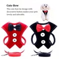 thumbnail image 3 of Linyer Puppy Harness Leash Set Dog Cat Escape Proof Collar Bowtie Breathable Suit Mesh Clothes Hauling Cable Easy Control Pet Vest Black/M, 3 of 8