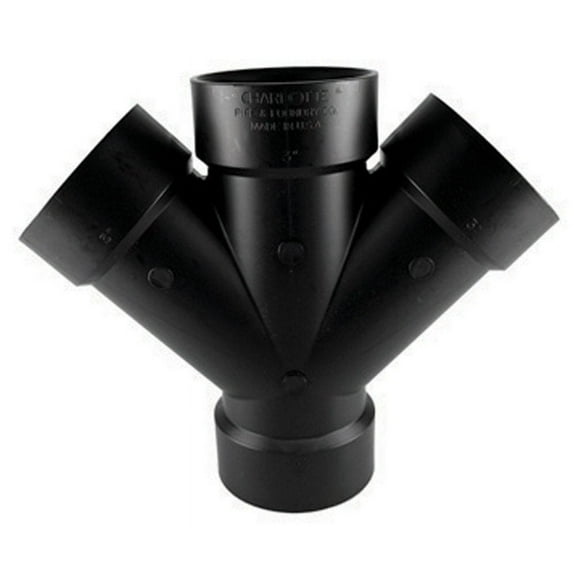 Charlotte Pipe 2 in. Hub x 2 in. Dia. Hub ABS Double Wye