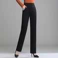 thumbnail image 1 of Pantalones de mujer, pantalones de otoño, primavera y otoño, pantalones de traje, pantalones de cintura alta para mujer, pantalones acampanados negros para mujer, 1 of 5