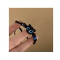thumbnail image 3 of Piedra Lunar Gato Linda Pulsera De Pareja Tejida A Mano Con Xtellar negro, 3 of 4