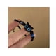 thumbnail image 3 of Piedra Lunar Gato Linda Pulsera De Pareja Tejida A Mano Con Xtellar negro, 3 of 4