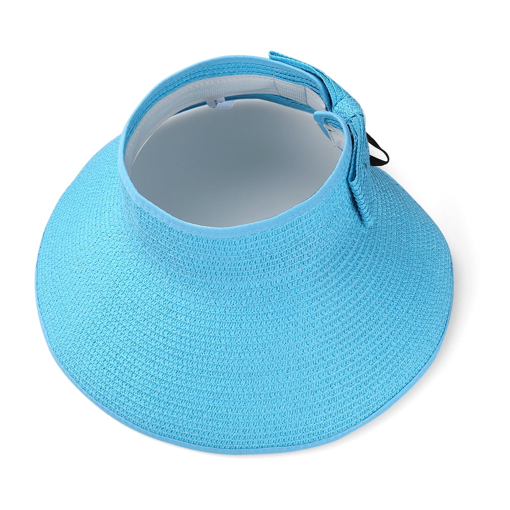 Fashion Women's and Girl's roll-up Summer Bow Tie Straw Visor Sun Hat