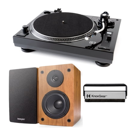 Music Hall US-1 Turntable with Phono Preamp, Speakers and Record Brush