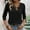 Black, variant on Sakmal Green Womens Shirts Plus Size Dressy Casual Tops 3/4 Sleeve Scoop Neck Solid Tops for Women