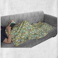 thumbnail image 5 of Mushroom Soft Flannel Fleece Throw Blanket, Colorful Nursery Themed Cheerful Pattern with Various Toadstools, Cozy Plush for Indoor and Outdoor Use, 60" x 80", Mint Green and Multicolor, by Ambesonne, 5 of 5