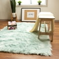 thumbnail image 2 of Ultra Soft Faux Sheepskin Fur Shag Rug Teal 3' x 5', 2 of 7