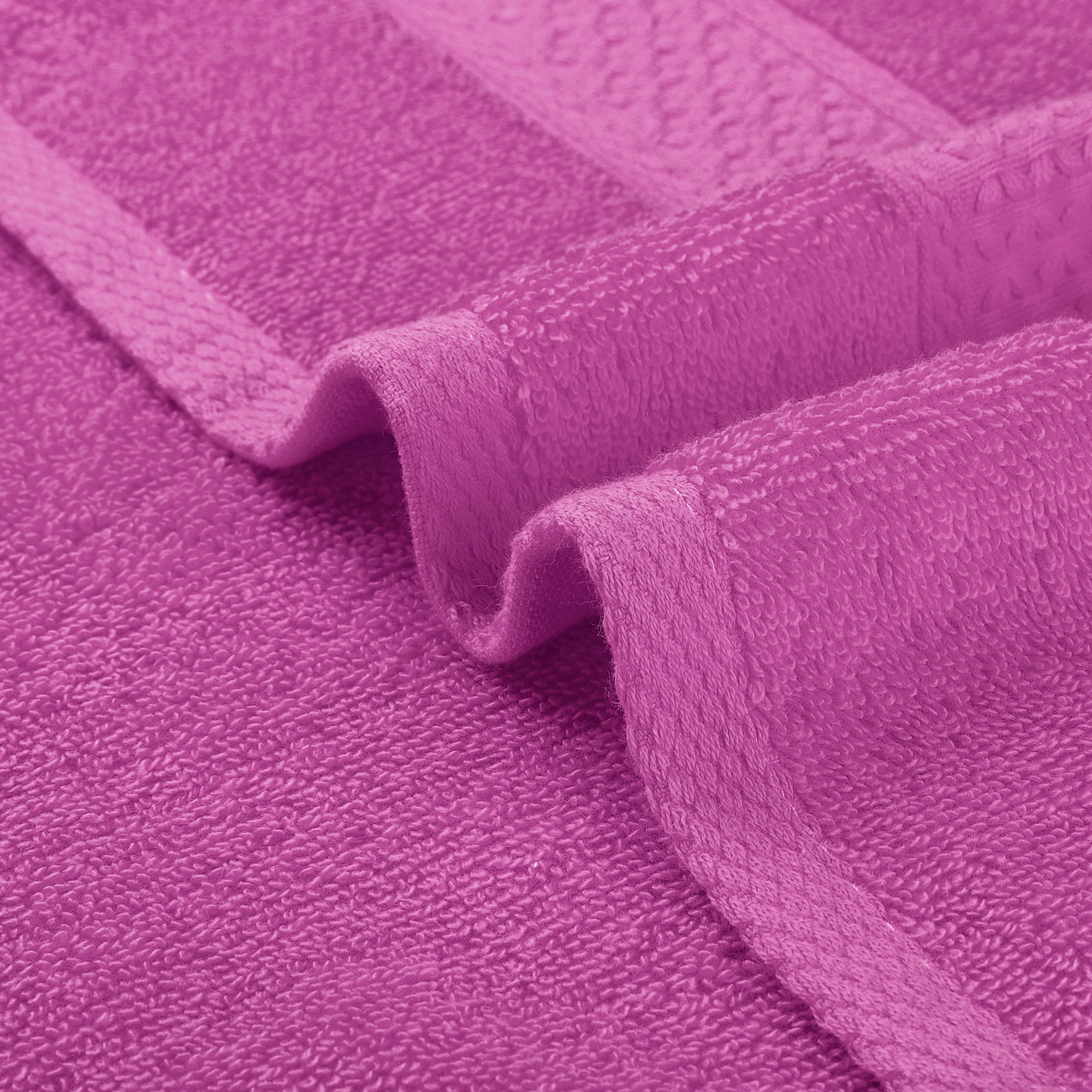 Unique Bargains 4 Pcs Solid Soft Hand Towel Dark Pink/Dark Grey 13" x 30"/14" x 30"