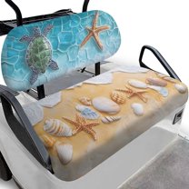 Uorisanigo Beach Turtle Starfish Golf Cart Seat Cover Polyester Golf Cart Cushions Front Seat Anti-Slip Seats Cushion Front Sets Adjustable Straps Gifts for Women