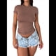 thumbnail image 3 of Camisetas Básicas para Mujer, Tops de Verano 2025, Camisetas de Corta, Ajustadas, Ropa para Hacer Ejercicio en el Gimnasio. Color Café XS, 3 of 8