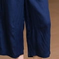 thumbnail image 4 of Antinious Ladies Solid High Waist Elastic Wide Leg Relaxed Side Pocket Casual Capris, 4 of 5