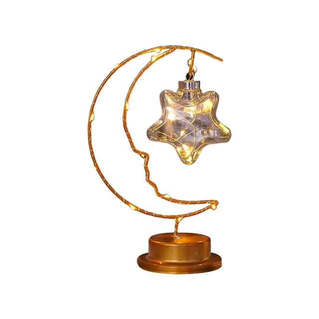 DOLITY Hanging moon light Decor Decorations Bedside Light for Gift Family Office Clear Clear Star