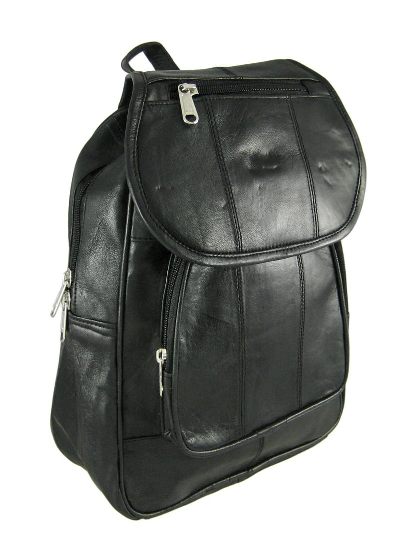 Zeckos - Black Leather Backpack/Sling Bag Purse - www.semadata.org - www.semadata.org
