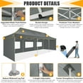 thumbnail image 3 of COBIZI 10x30 Heavy Duty Pop up Canopy Tent with 5 Waterproof Walls, UPF 50+ Protection, Roller Bag, Adjustable Heights, and 4 Sand Bags,Gray (Enhanced Hexagonal Frame), 3 of 10