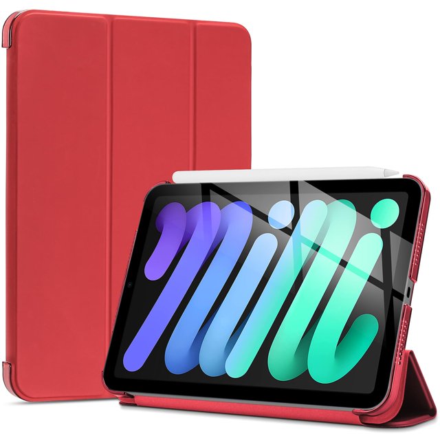 Funda ProCase Smart para iPad Mini 7.ª y 6.ª generación de 8,3 pulgadas, color rojo